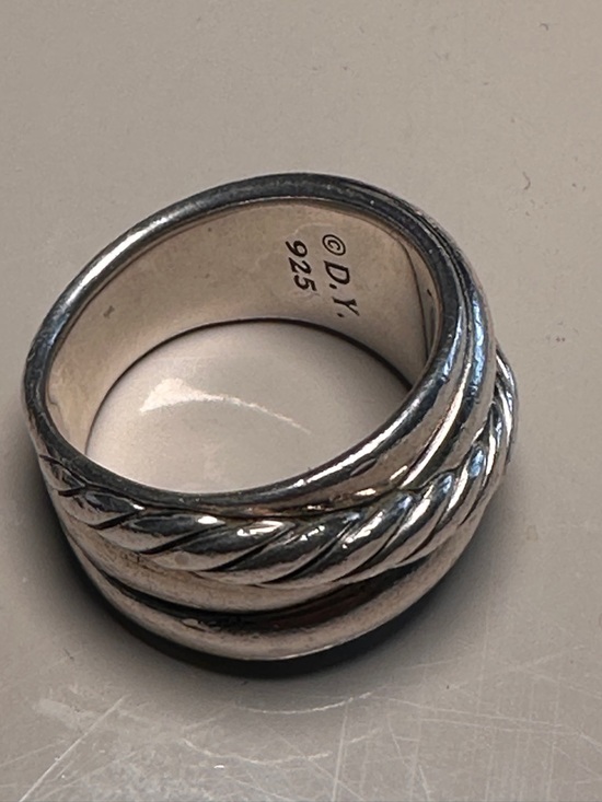 David Yurman Jewelry - David Yurman sterling silver 15mm wide cross over cable band ring